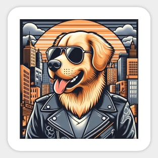 Golden Retriever City Bad Boy Edition Sticker